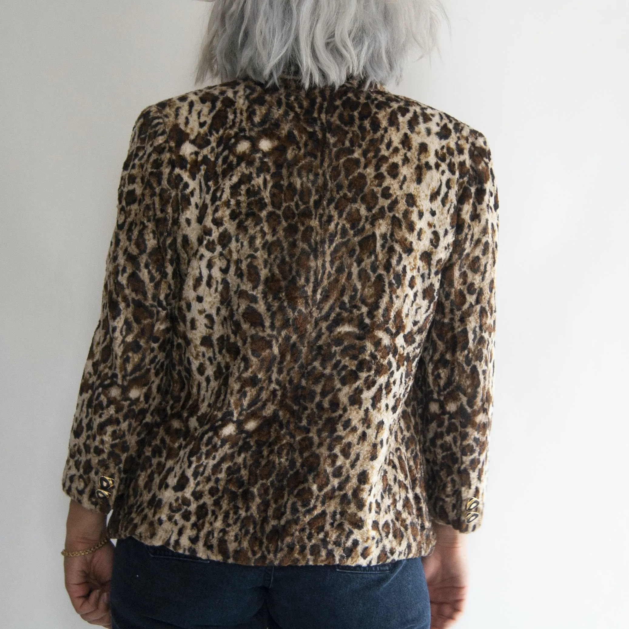 00's Plush Cheetah Blazer by Woman Q