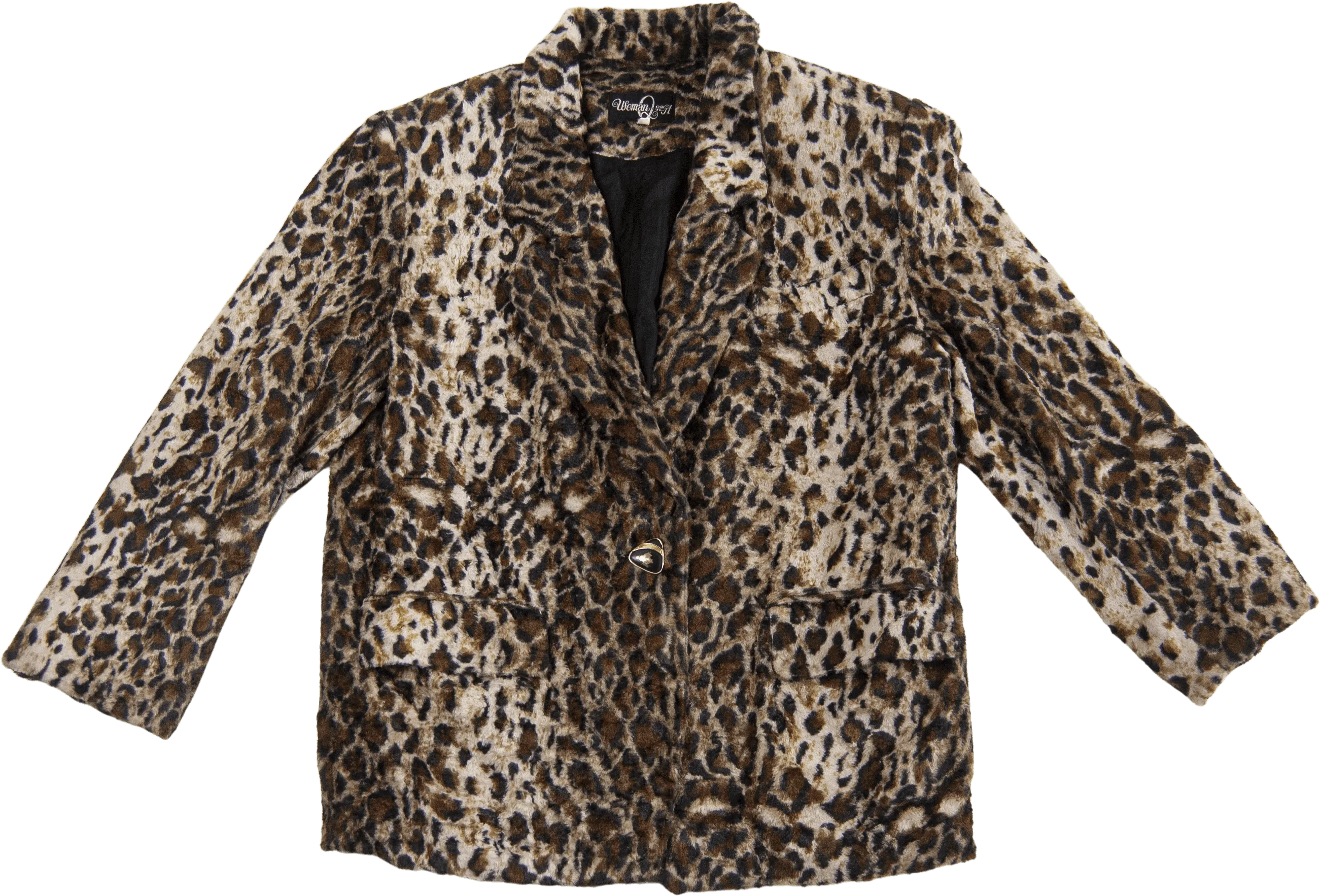 00's Plush Cheetah Blazer by Woman Q