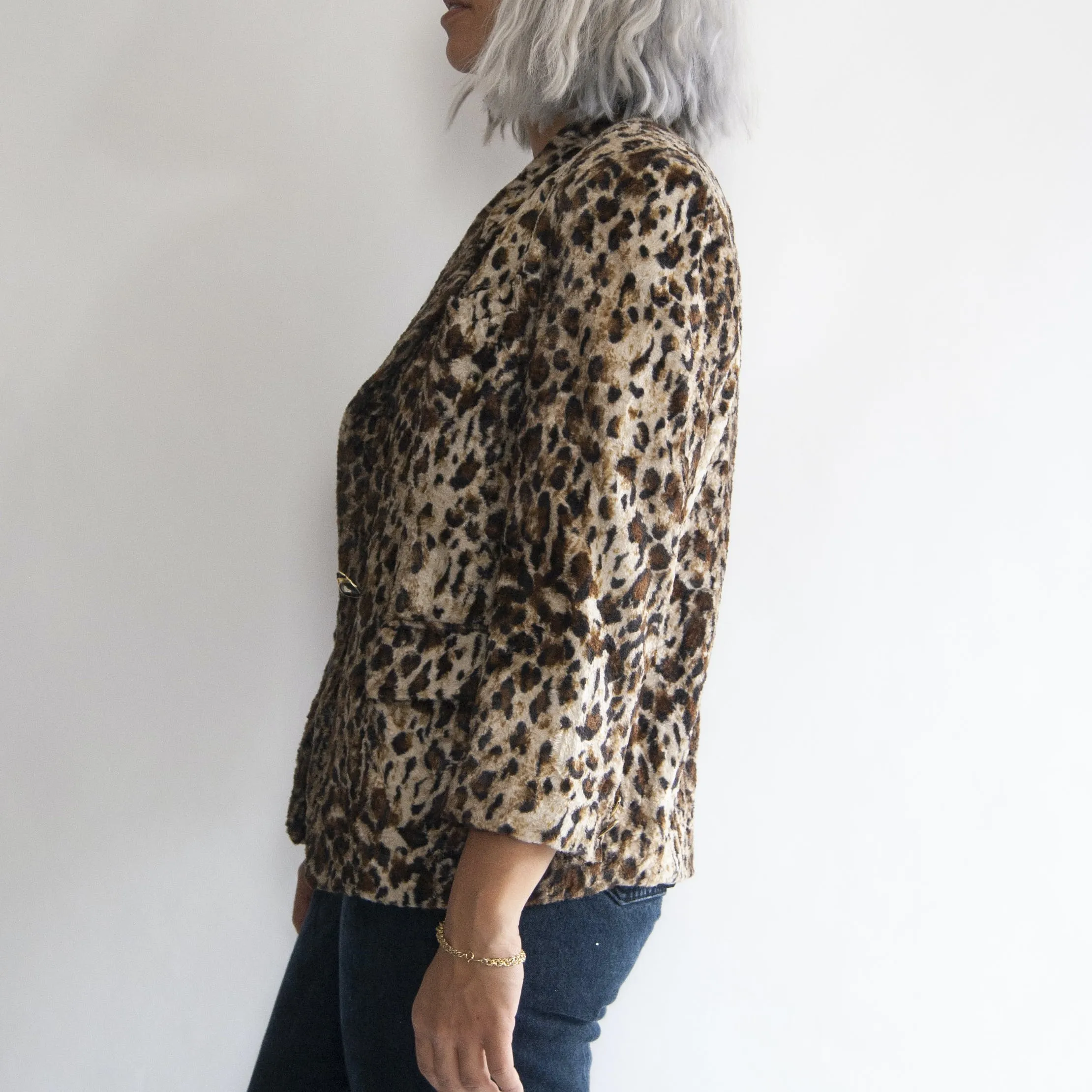 00's Plush Cheetah Blazer by Woman Q