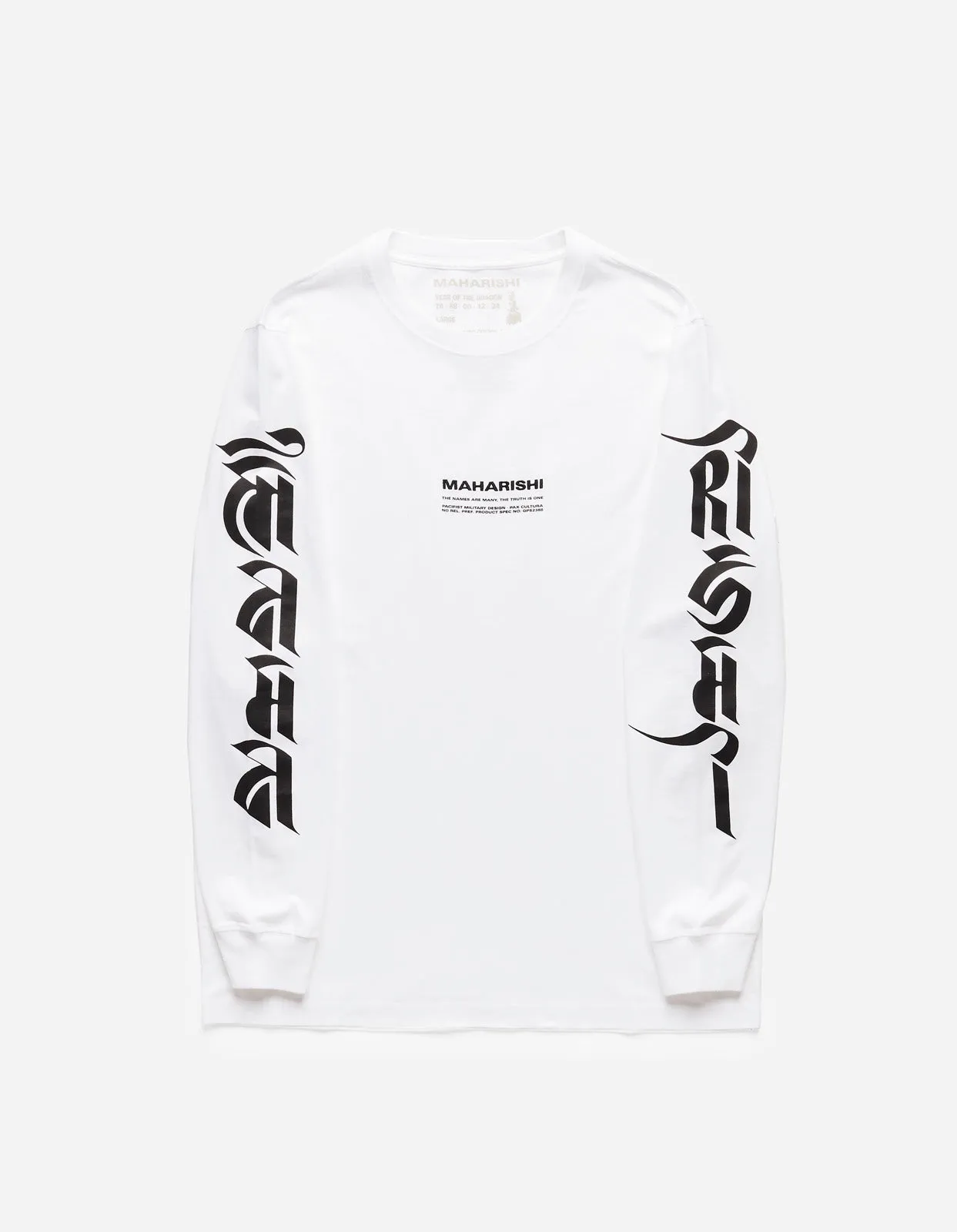 1255 Tibetan Sanskrit LS T-Shirt White