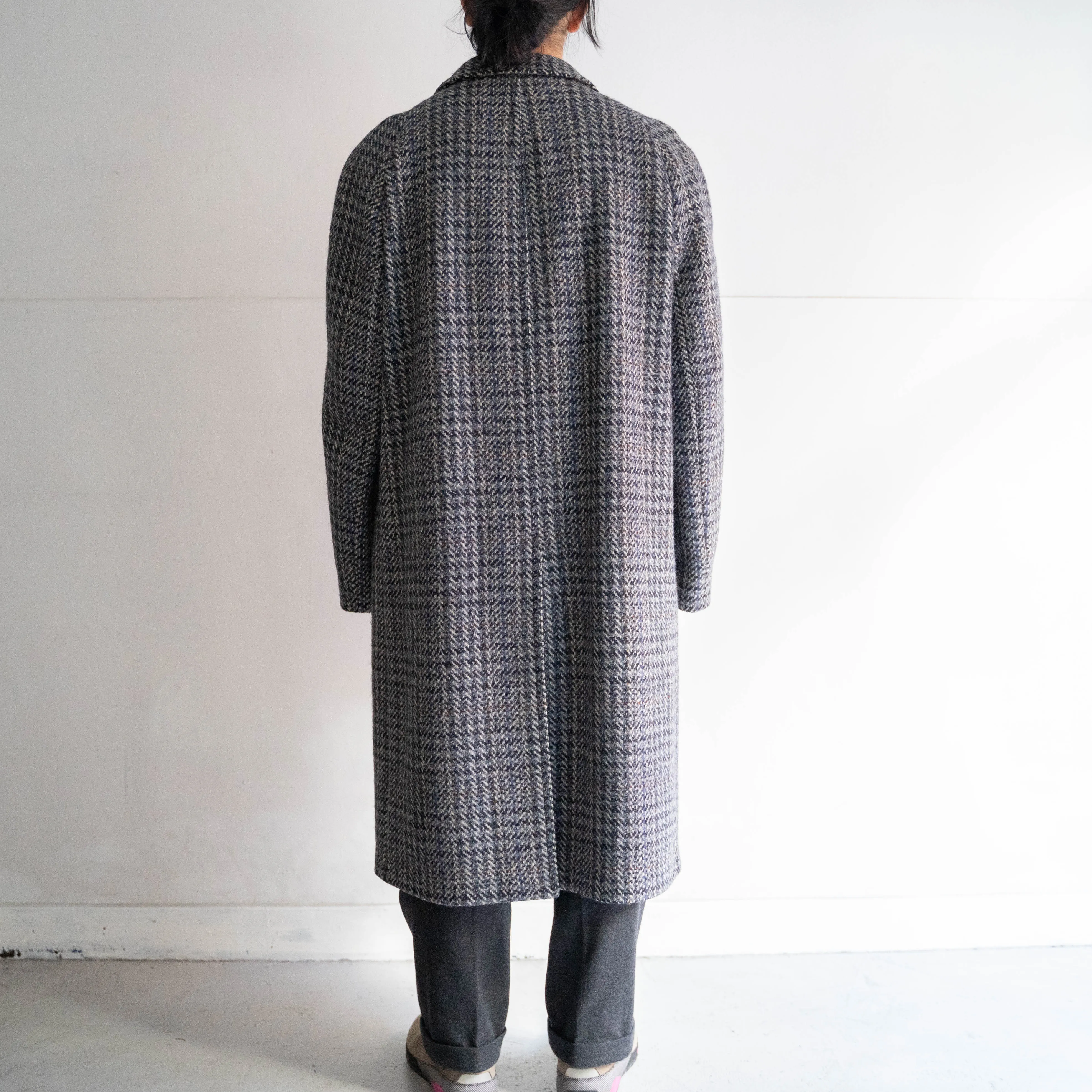 1970-80s France blue based tweed coat 'mint condition'