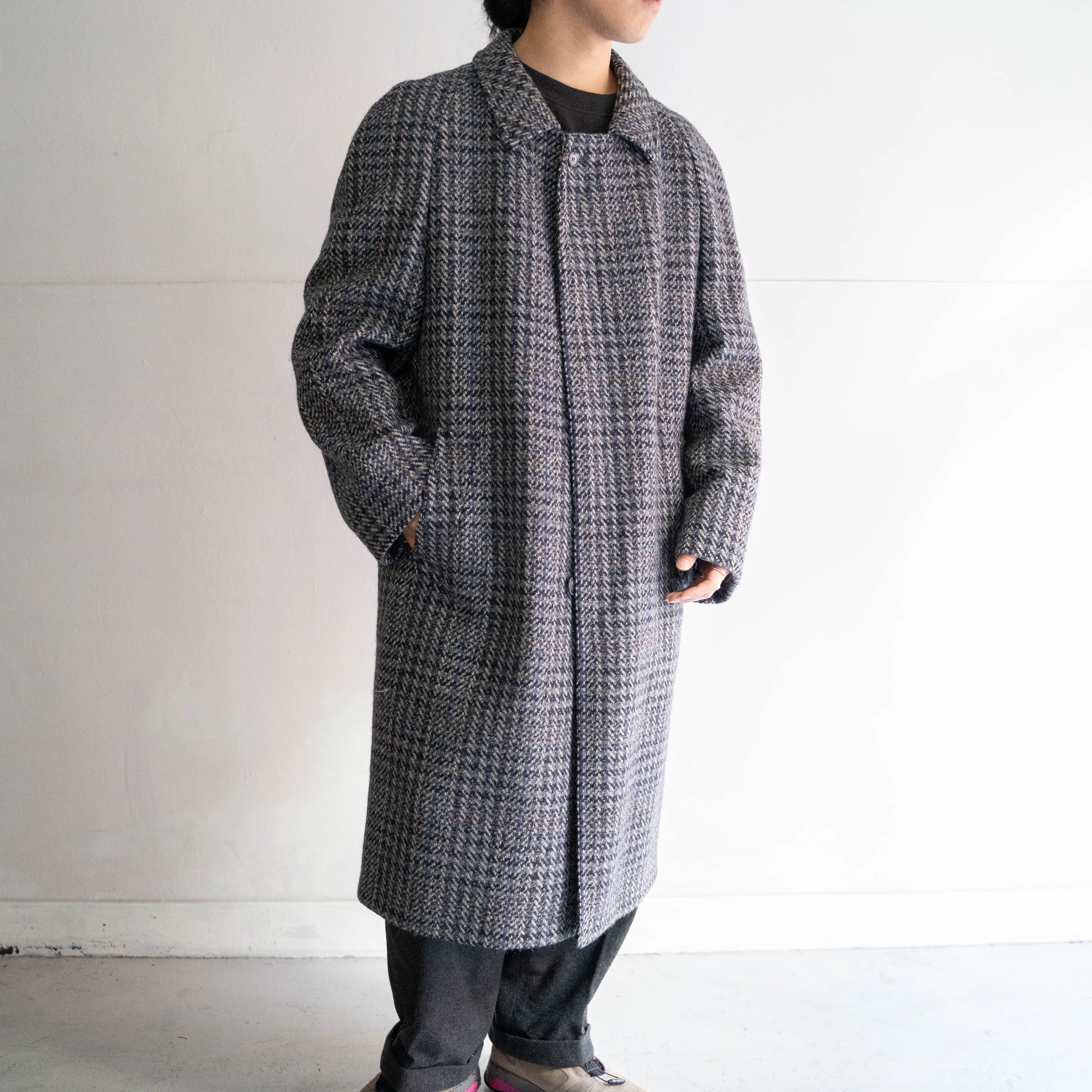 1970-80s France blue based tweed coat 'mint condition'