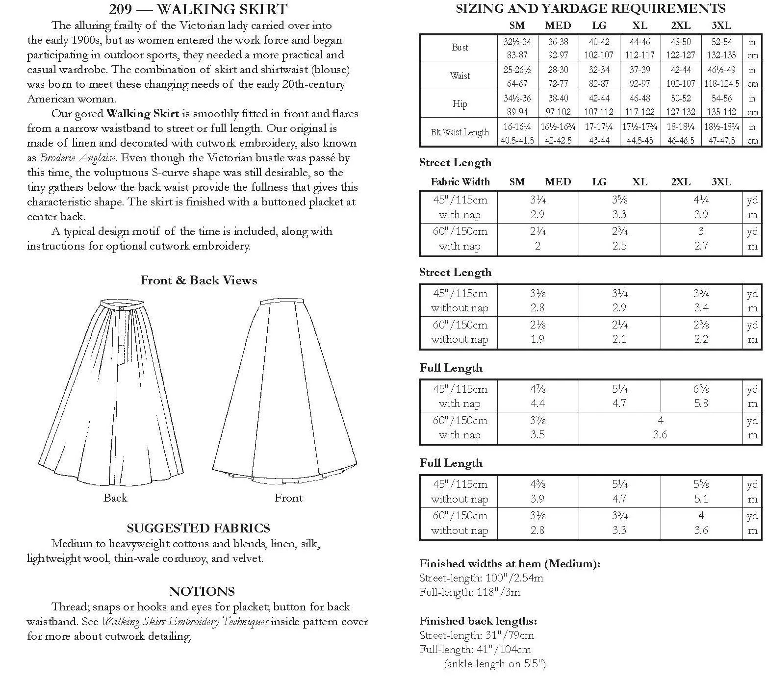 209 Walking Skirt - PDF