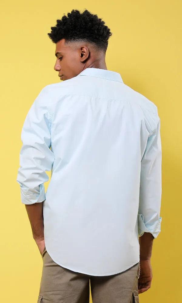 35250 Basic Light Blue Long Sleeves Shirt