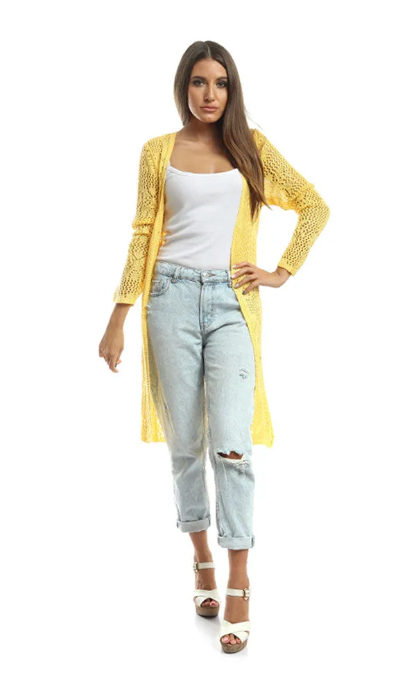 47323 Medi Sleeves Cardigan - Yellow