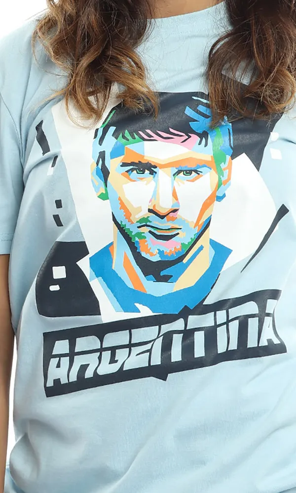 47952 Unisex Argentina World Cup T-Shirt - Light Blue