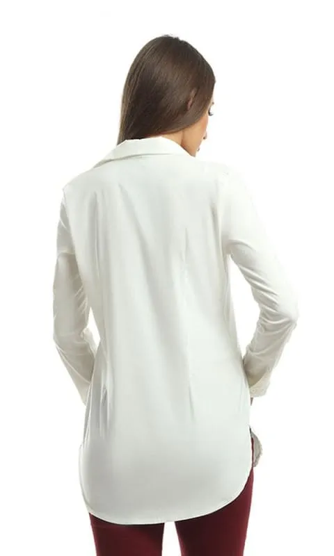 48378 Buttoned Solid Shirt - Off White