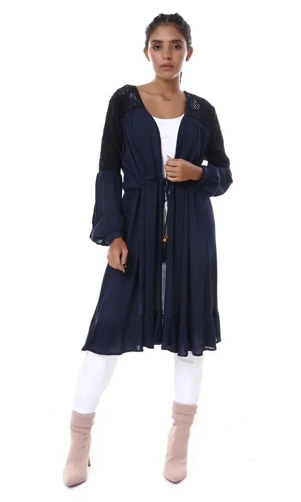 53416 Upper Lace Slip On Navy Blue Summer Cardigan