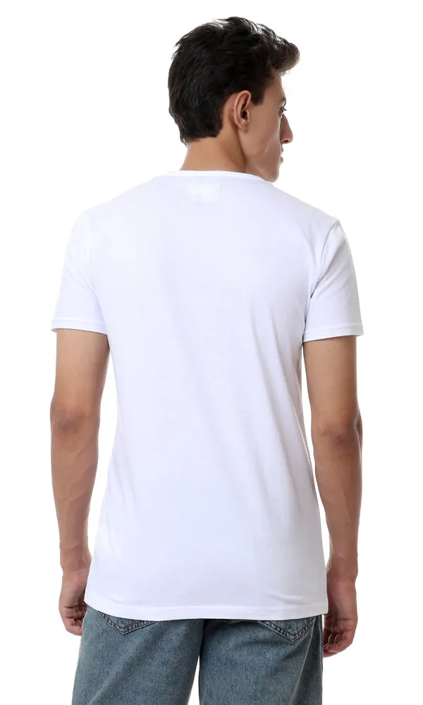 57450 "Be Inspired " Printed Round White T-Shirt