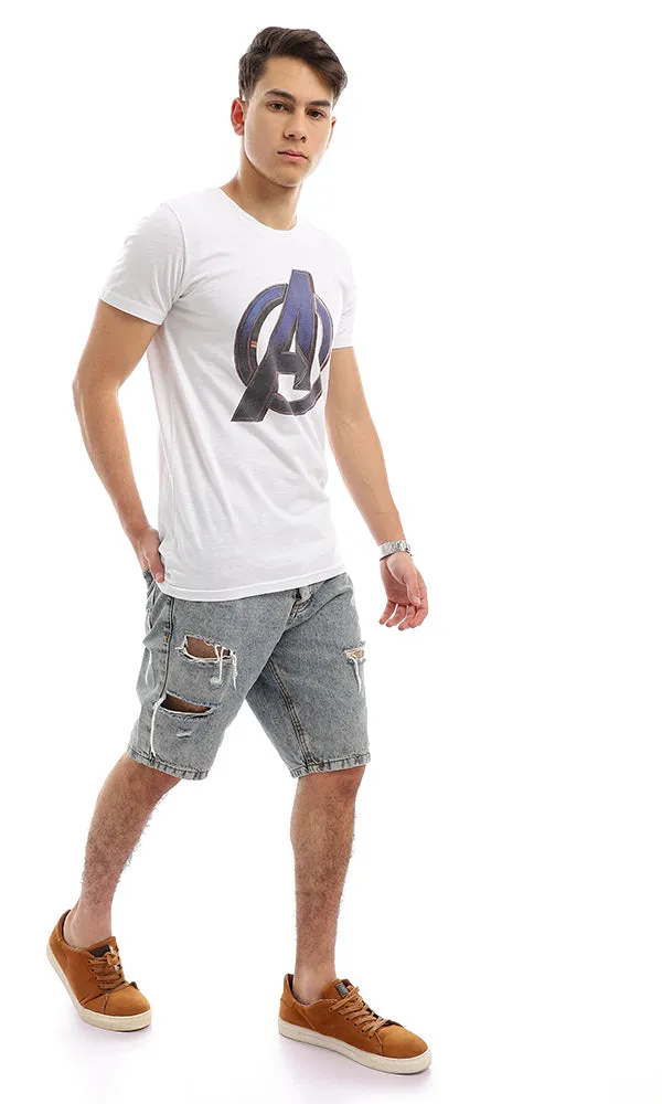 57493 Avengers Printing Summer White T-shirt