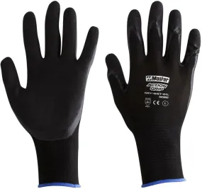 5NC8802 GLOVE SAFETY MASTER ACTION GRIP NITRILE COATED SANDY FINISH PALM NYLON LINER