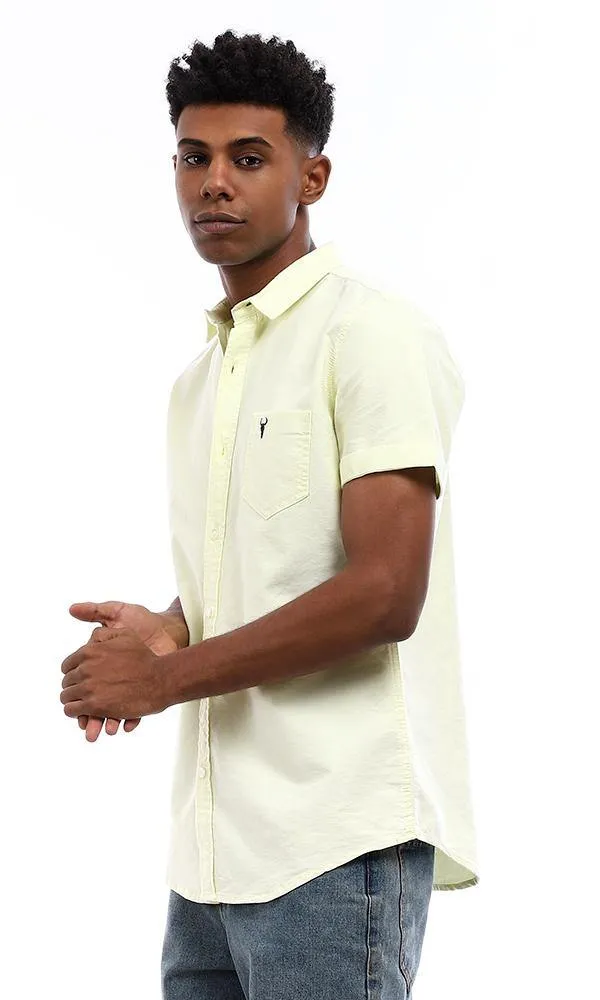 94711 Full Buttoned Standard Fit Shirt With Side Pocket - Light Yellow