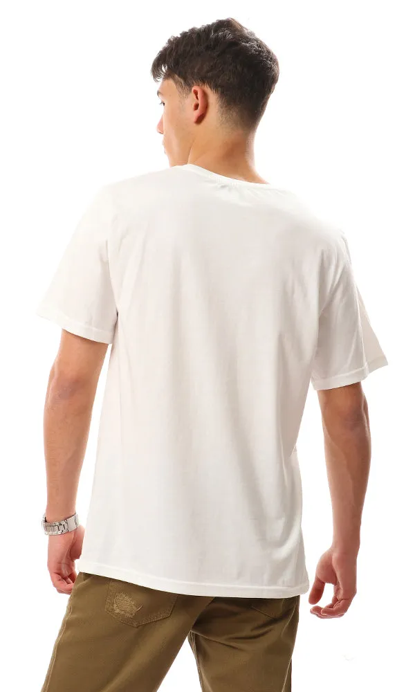 95080 Multi-Prints Round Neck Cotton T-Shirt - Off White