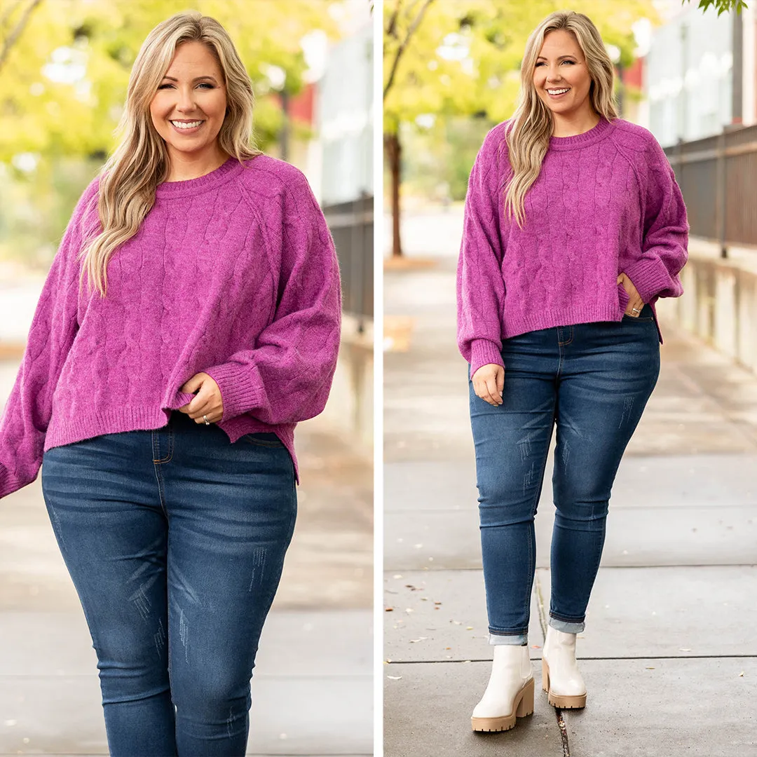 A Loving Heart Sweater, Magenta