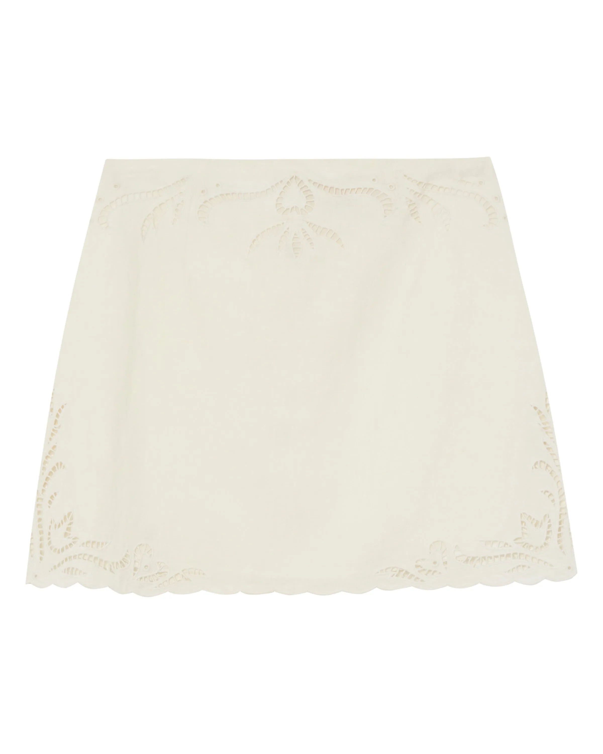 Aegle White Eyelet Mini Skirt