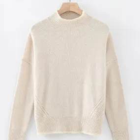 Aleger Cashmere Funnel Neck shell detailed Sweater