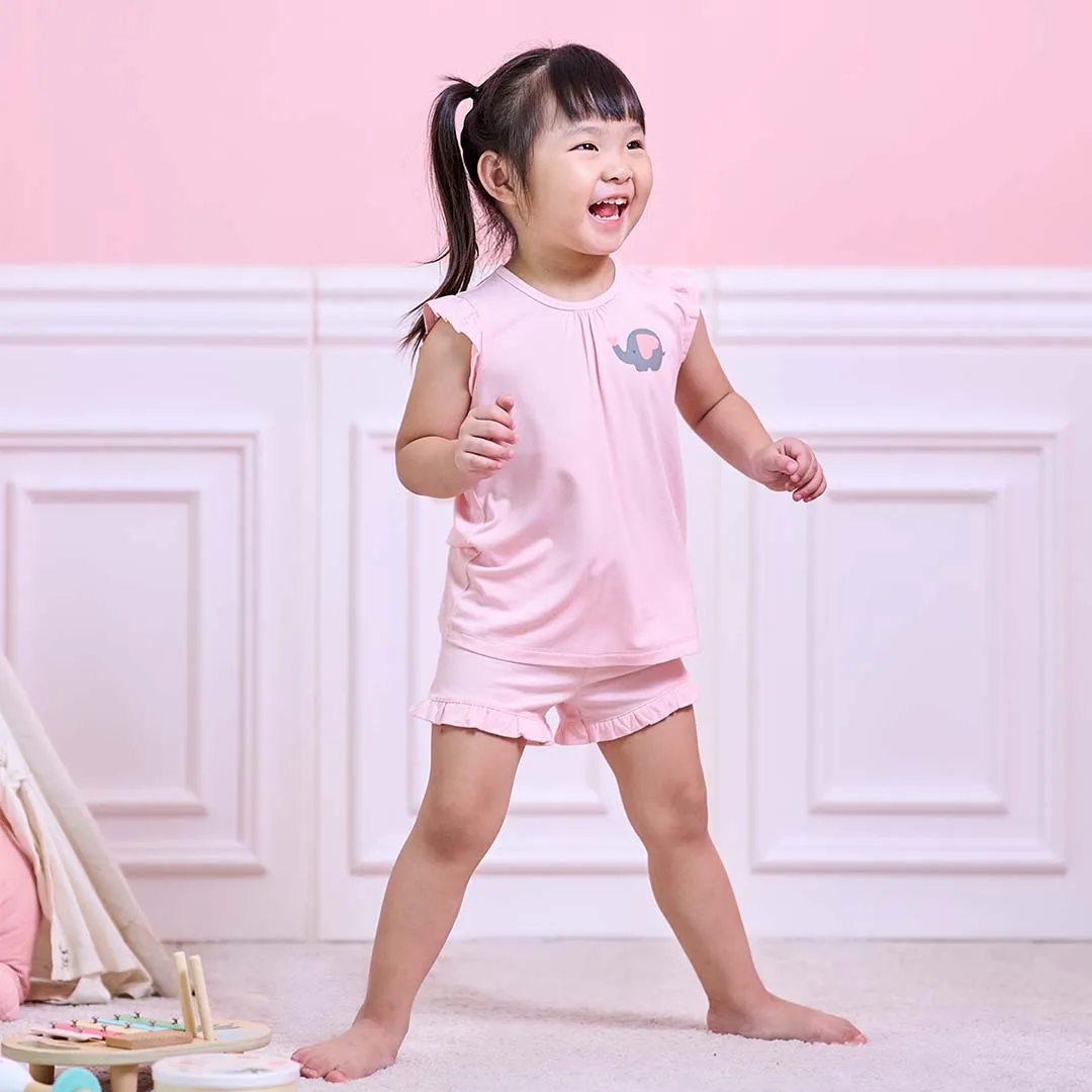 All Things Wonder Bamboo Toddler Flutter Sleeve Set (Pink)