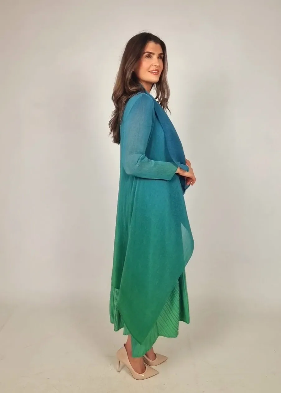 Alquema Biscay To Fern Ombre Long Estrella Dress And Collare Old Coat