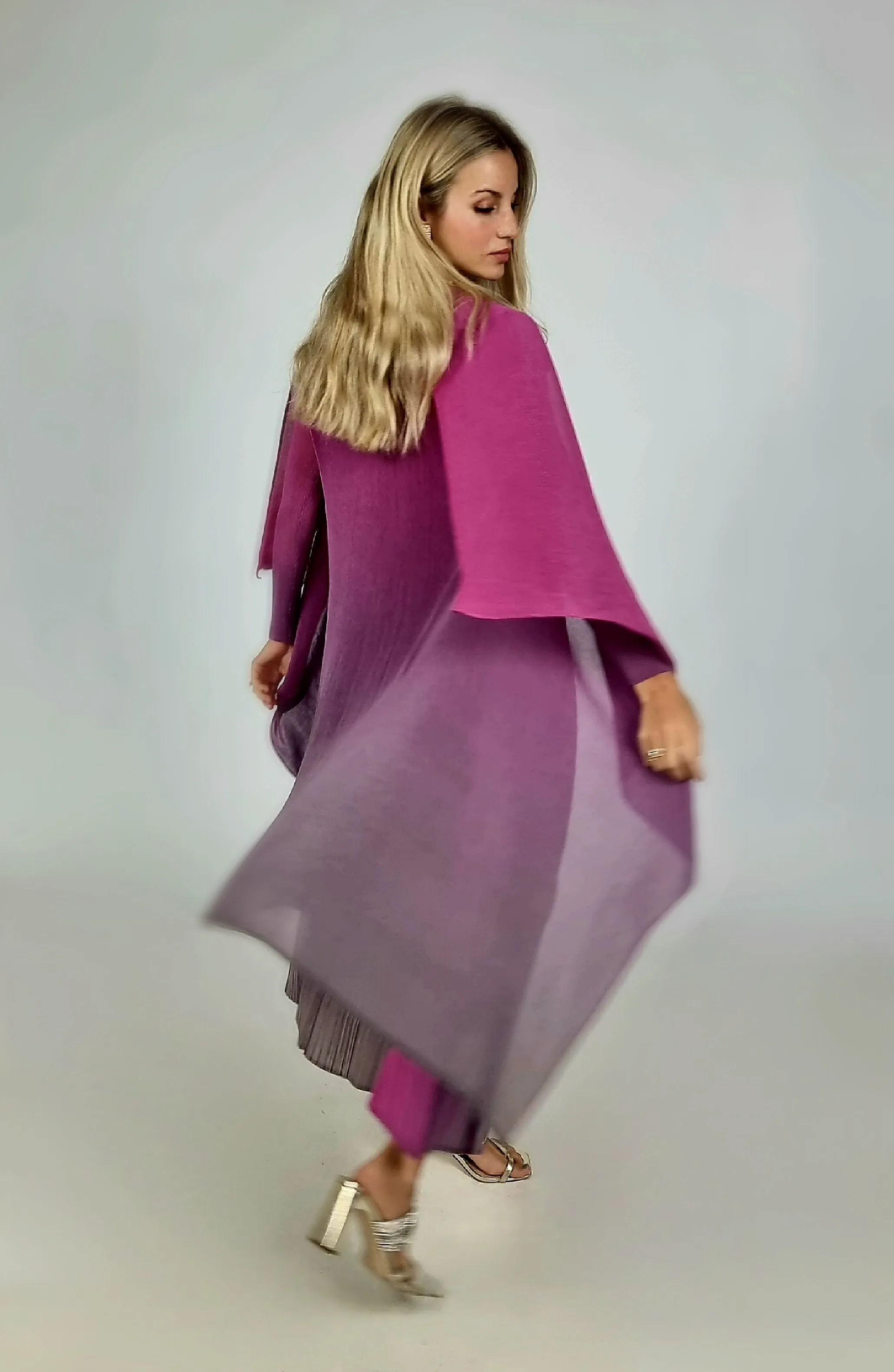 Alquema Fishia Ombre Long Estrella Dress And Collare Old Coat