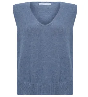 Amazing Woman Pixie V-Neck Tank Top Denim Blue