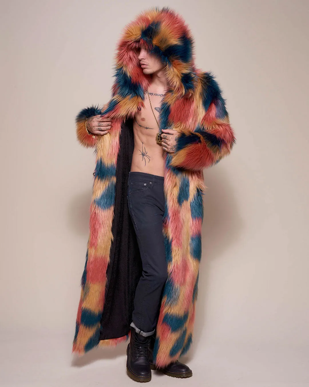 American Swallow Hooded Faux Fur Long Coat | Men's