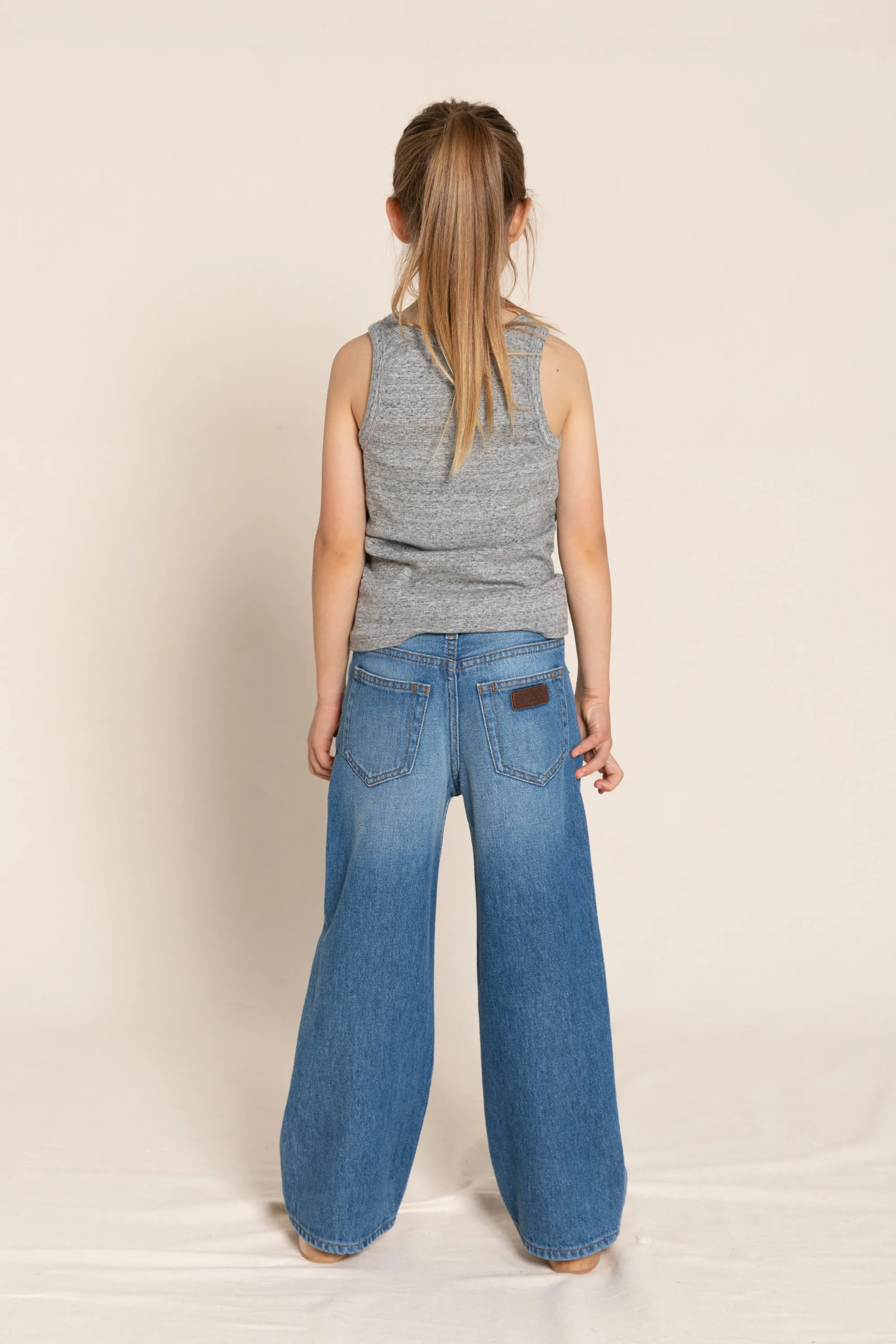 APRIL Dirty Blue - Wide Loose Fit Jeans