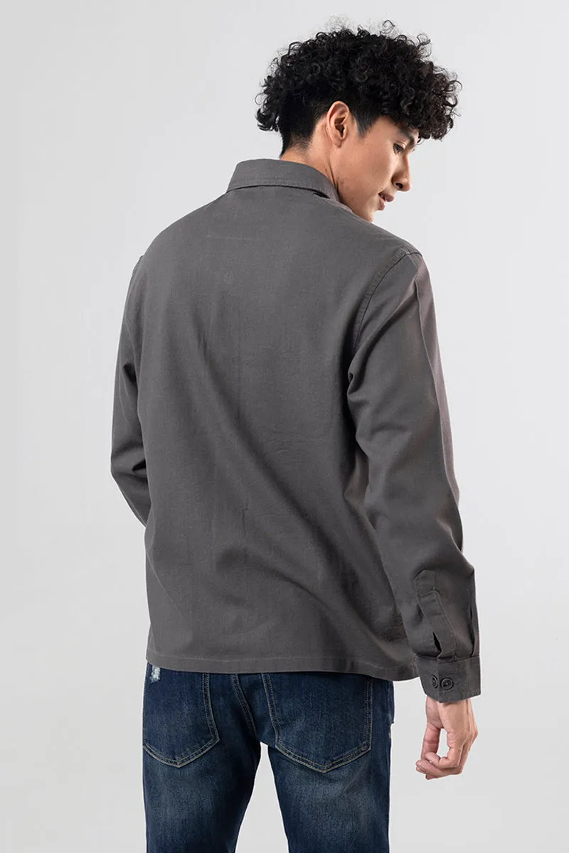 Aquae Charcoal Grey Linen Overshirt