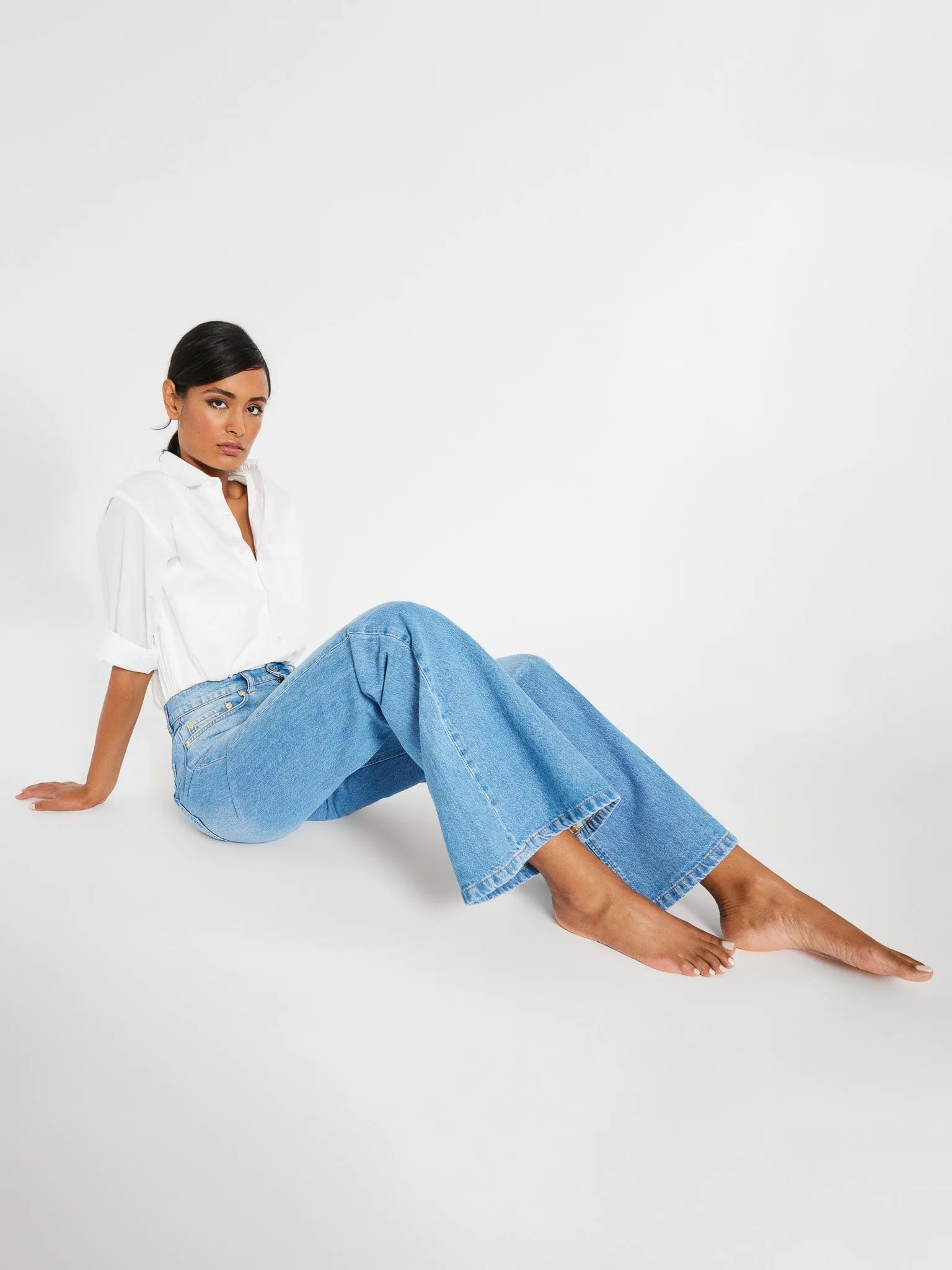 Ashton High Rise Wide Leg Flare Jean in Malibu