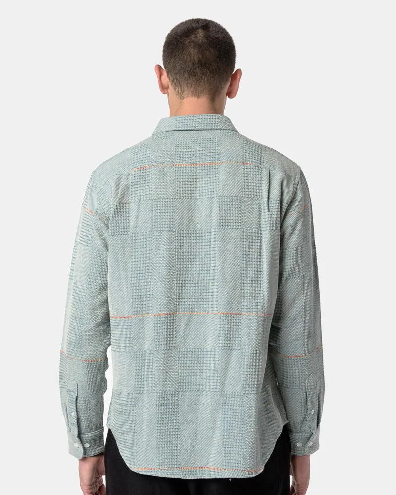 Babu Collared Shirt in Indigo Green