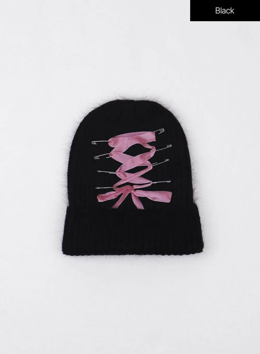 Balletcore Ribbon Graphic Beanie CJ412