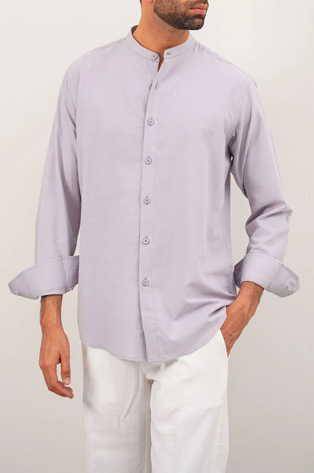 BAND COLLAR SHIRT