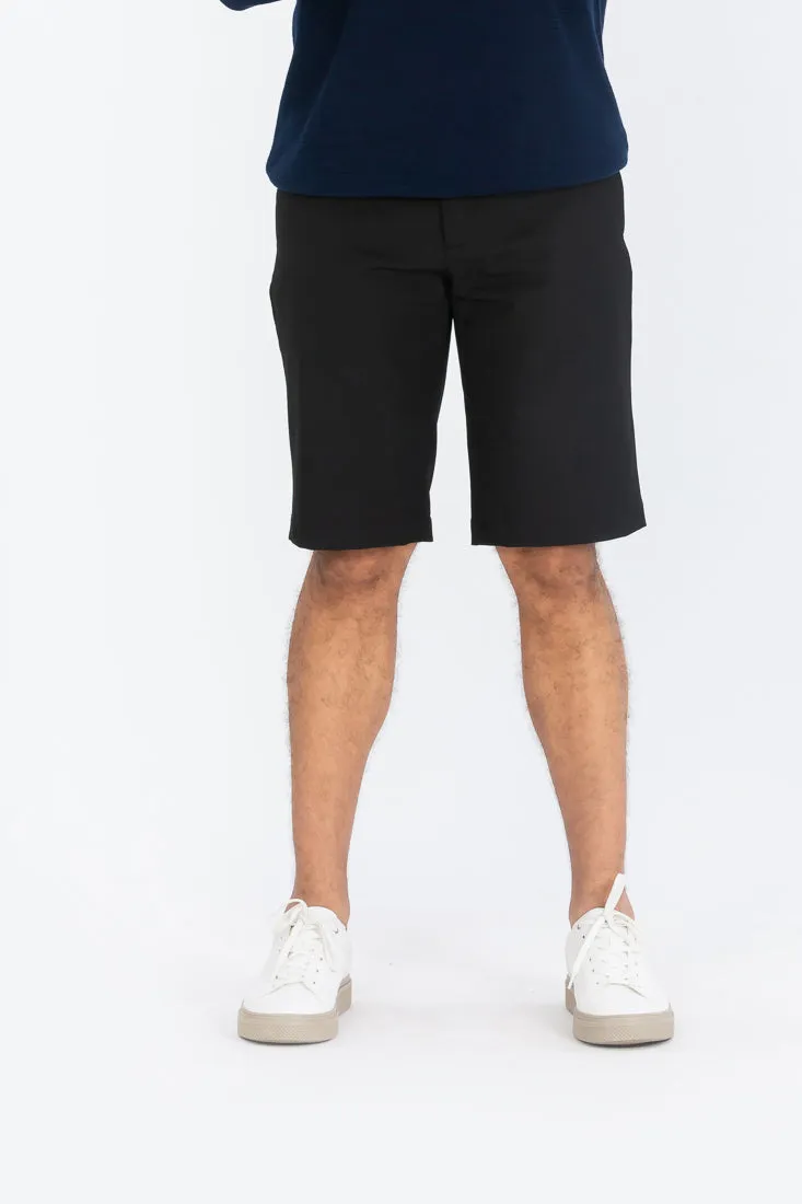 Black All Weather Stretch Chino Shorts