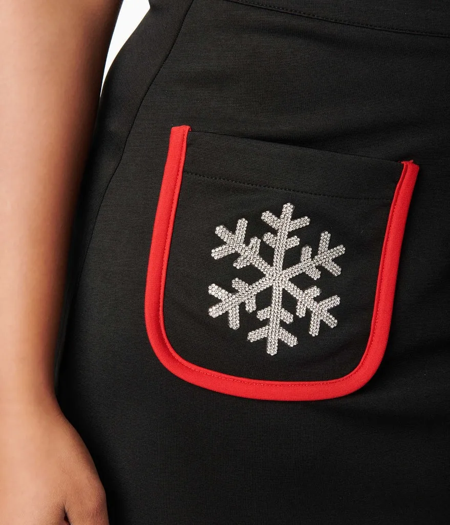 Black and Snowflake Say It Loud Mini Skirt