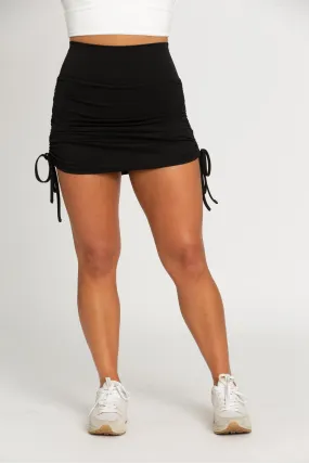 Black Double Tie Athletic Skirt