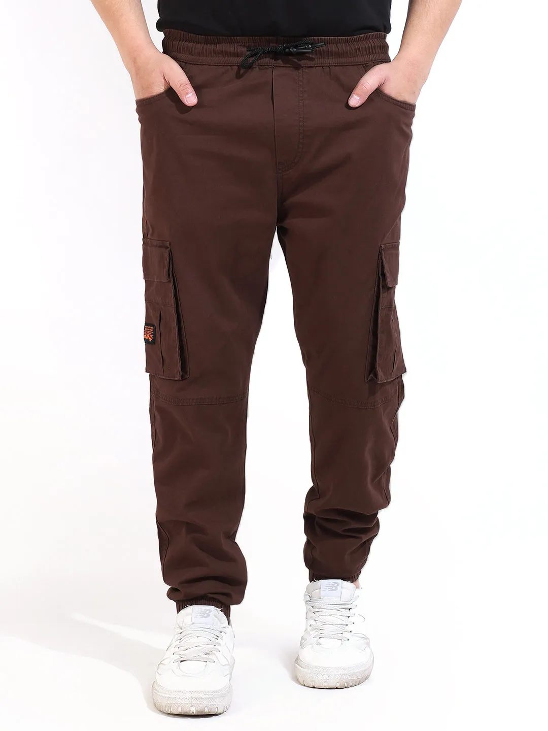 Brown Plus Size Cotton Cargo