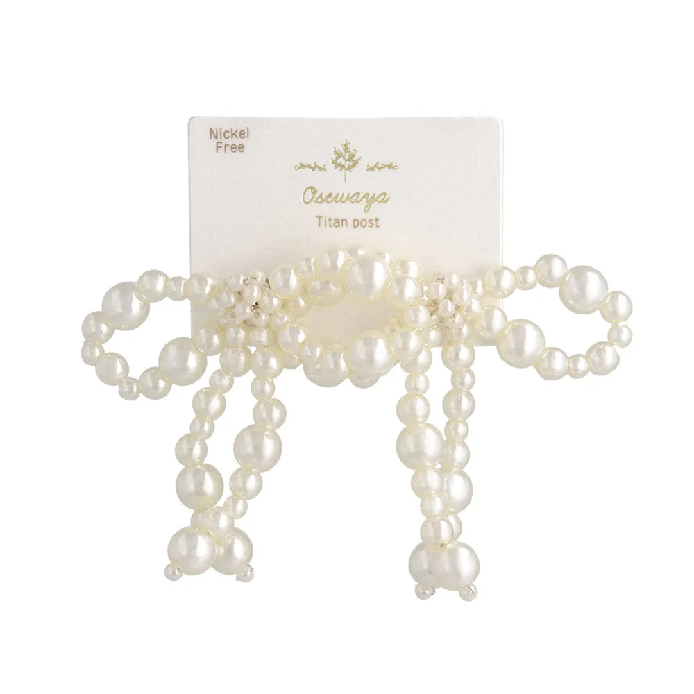 Bubble Pearl Bow Earrings