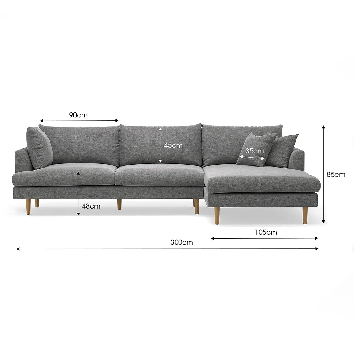 Byron Fabric Modular Sofa & Right Hand Chaise