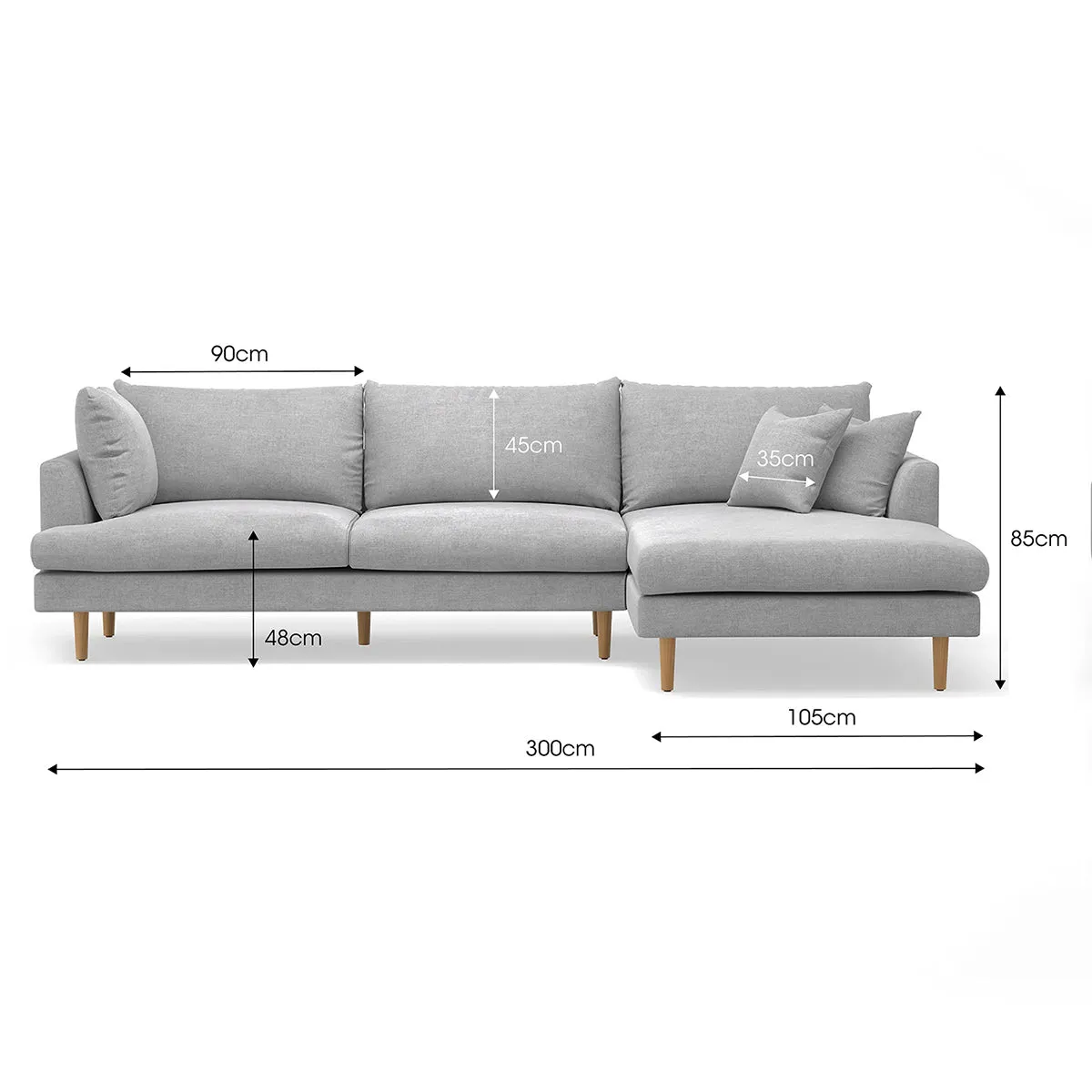 Byron Fabric Modular Sofa & Right Hand Chaise