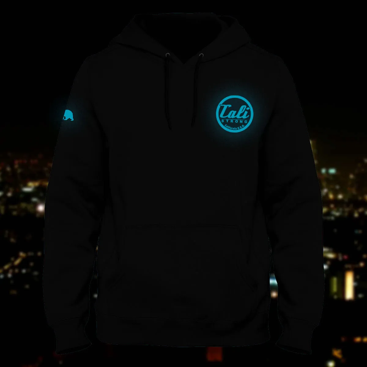 CALI Strong Classic Glow in the Dark Black Hoodie Sweatshirt