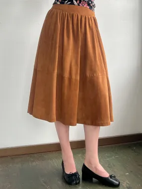 Caramel Suede Voluminous Skirt (S/M)