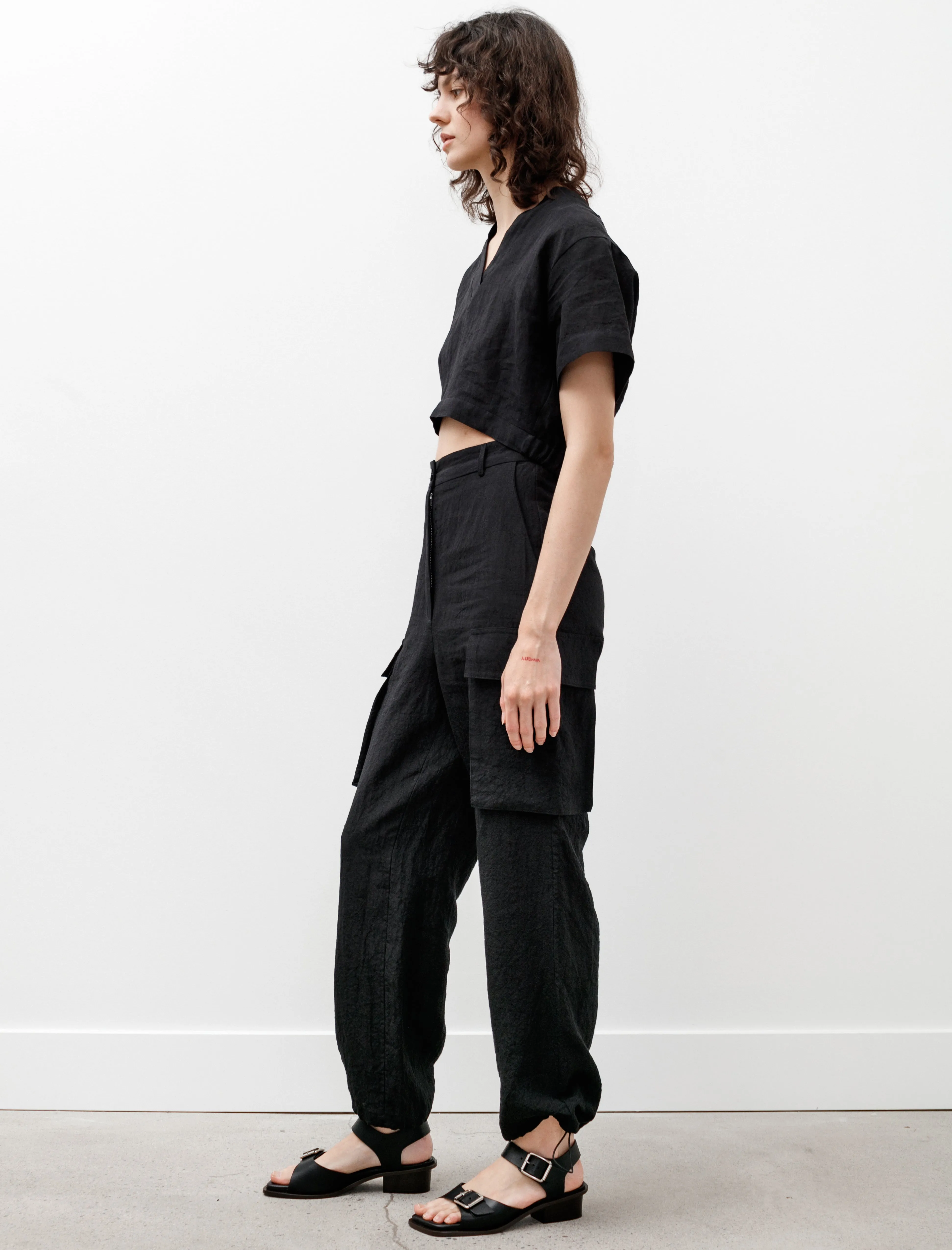 Cargo Pants Linen Black