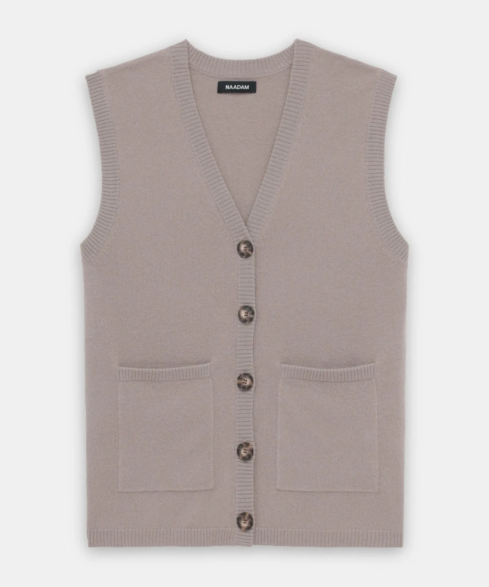 Cashmere Sleeveless Button Up Cardigan