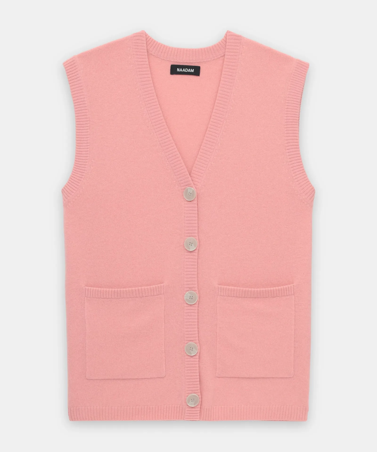 Cashmere Sleeveless Button Up Cardigan