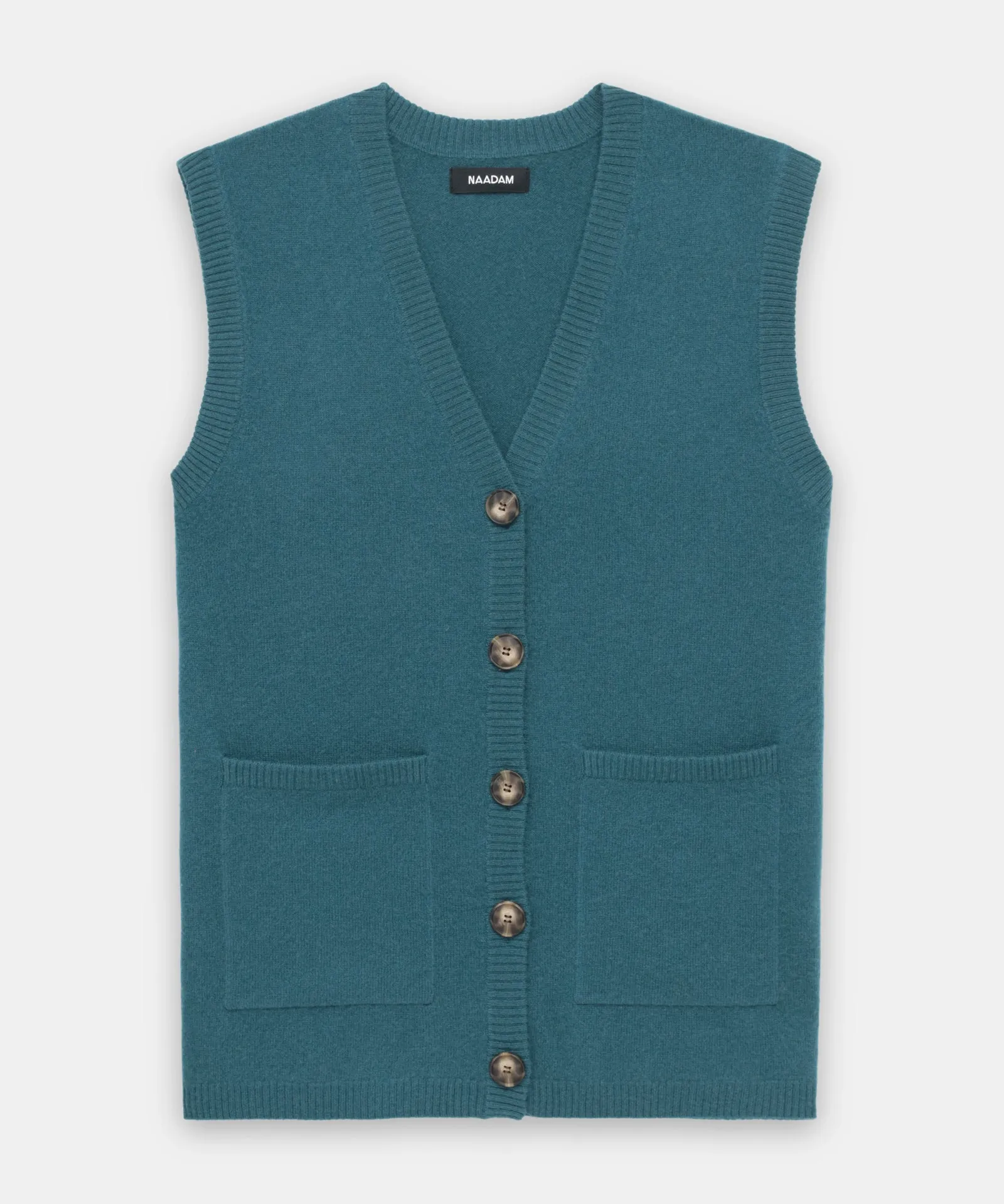 Cashmere Sleeveless Button Up Cardigan