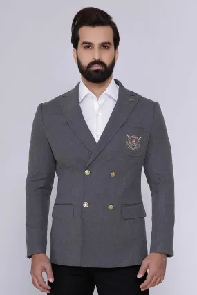 CASUAL COAT SLIM FIT DOUBLE BREASTED GREY