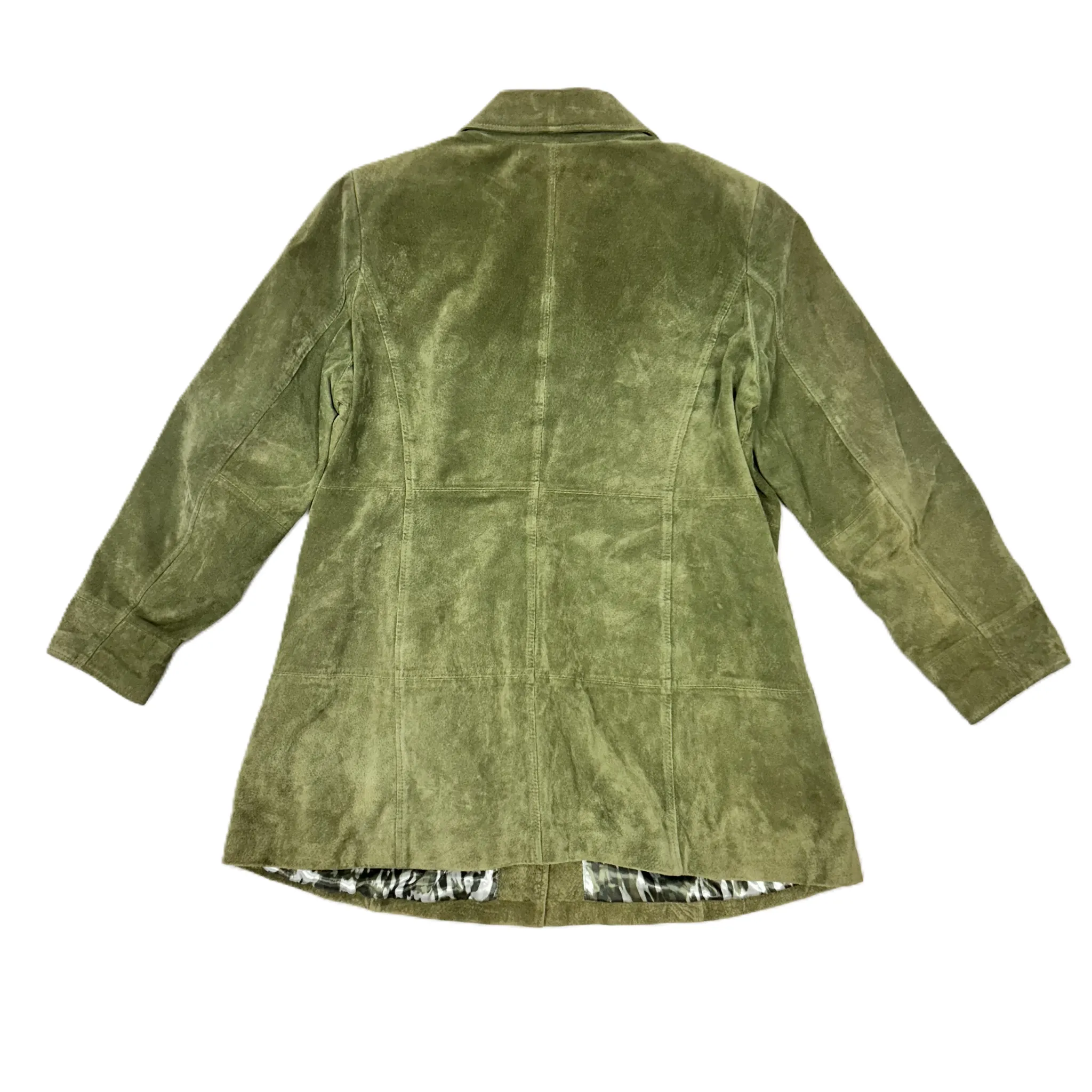 Coat Leather By Dennis Basso Qvc In Green, Size: 1x