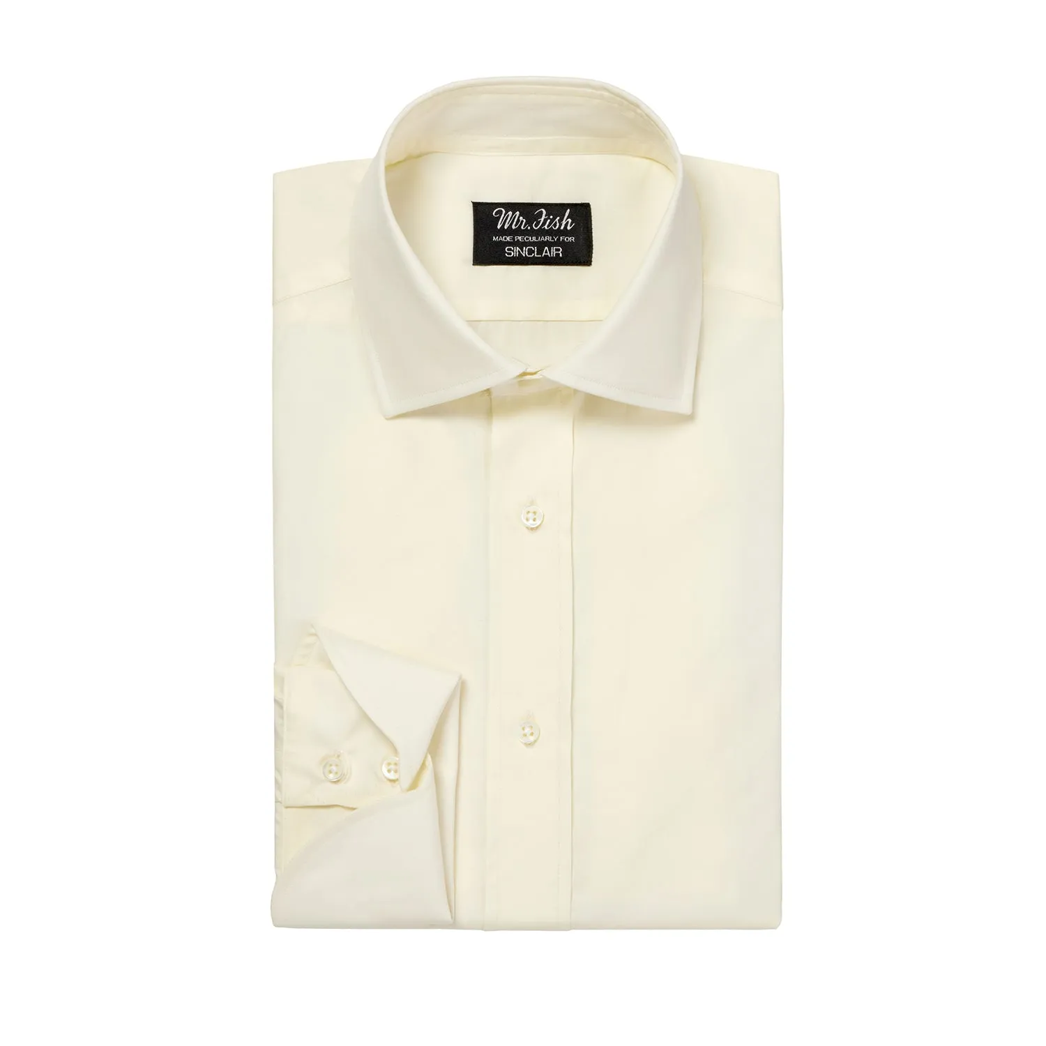 Cream Poplin Cocktail Cuff Shirt