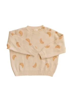 Croissant Organic Cotton Magnetic-Button Sweater