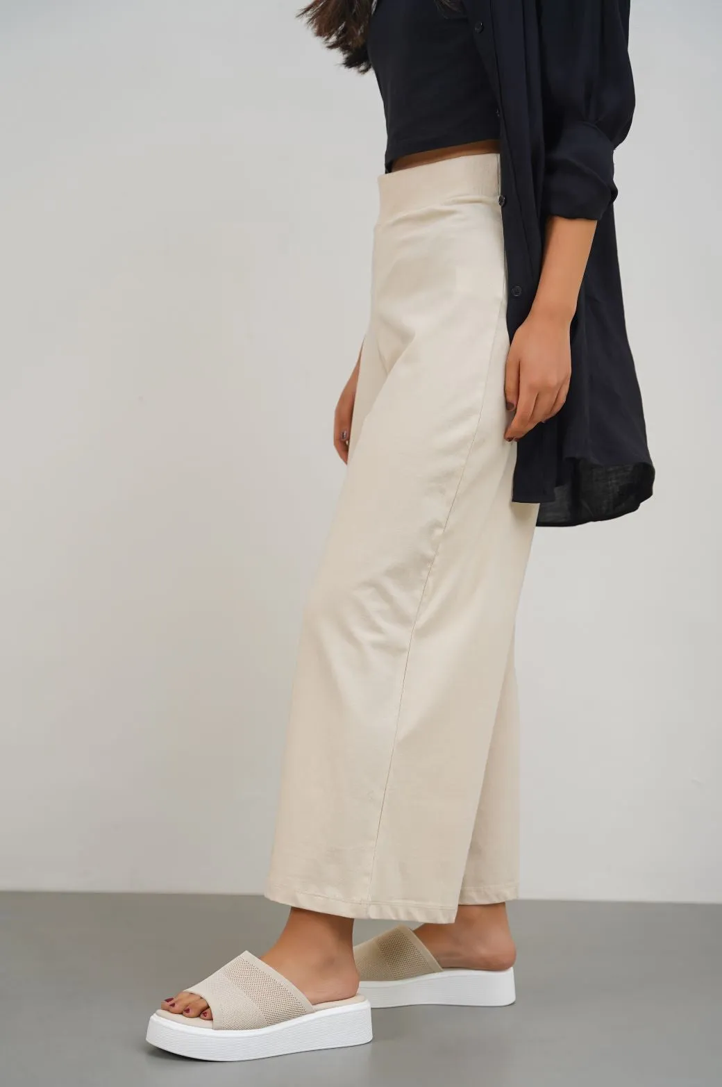 CROPPED WIDE PANTS