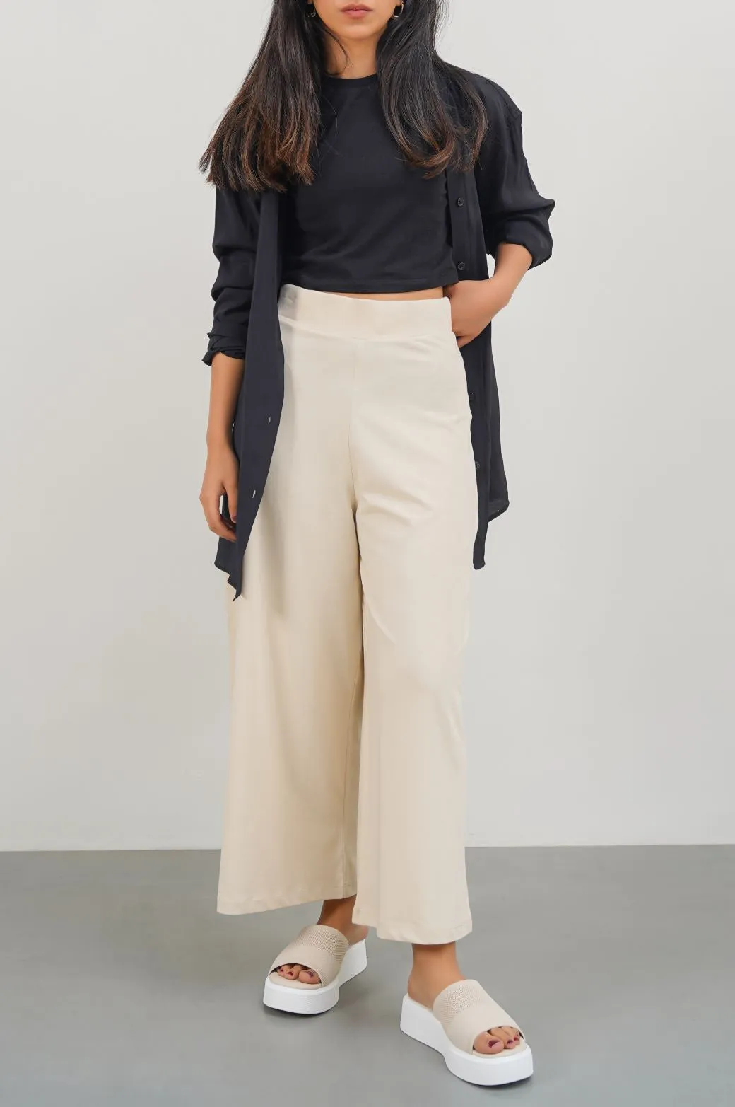 CROPPED WIDE PANTS